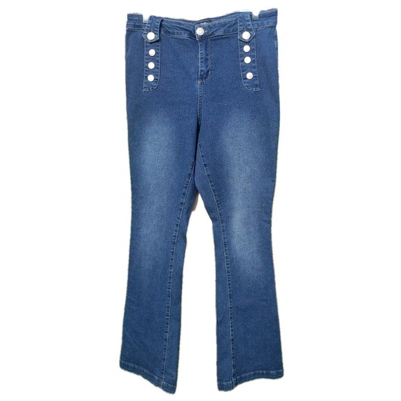 Zoe + Phoebe High Rise Slim Boot Leg Dark Wash Stretch Blue Jeans Women’s Sz 12 - Picture 1 of 16